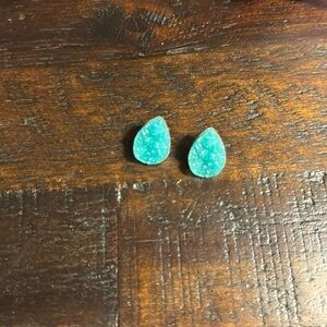 Blue Stone Teardrop Earrings